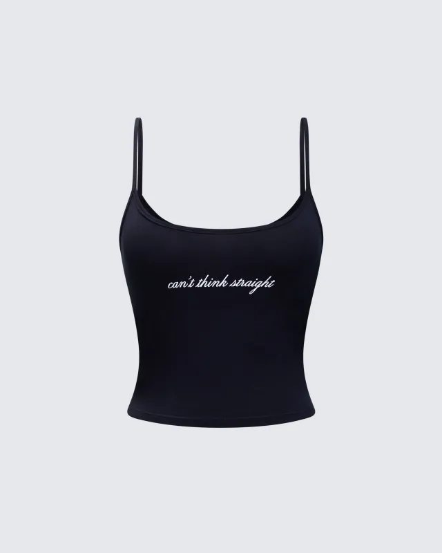 Kacie Black Slogan Cami Top sold by Finesse