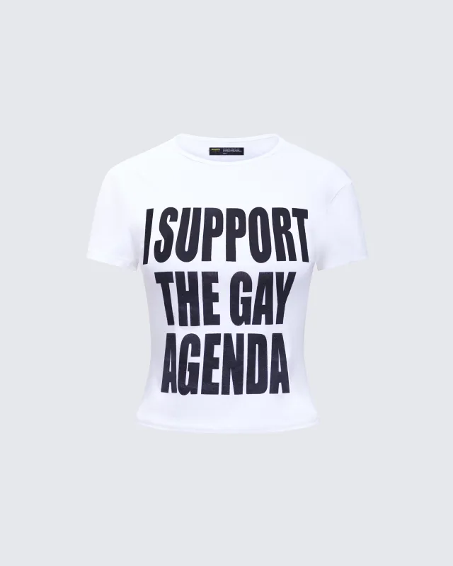 Drea White Slogan Classic Tee made by Finesse