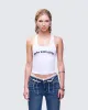 Joel White Ribbed Slogan Tank sold by Finesse