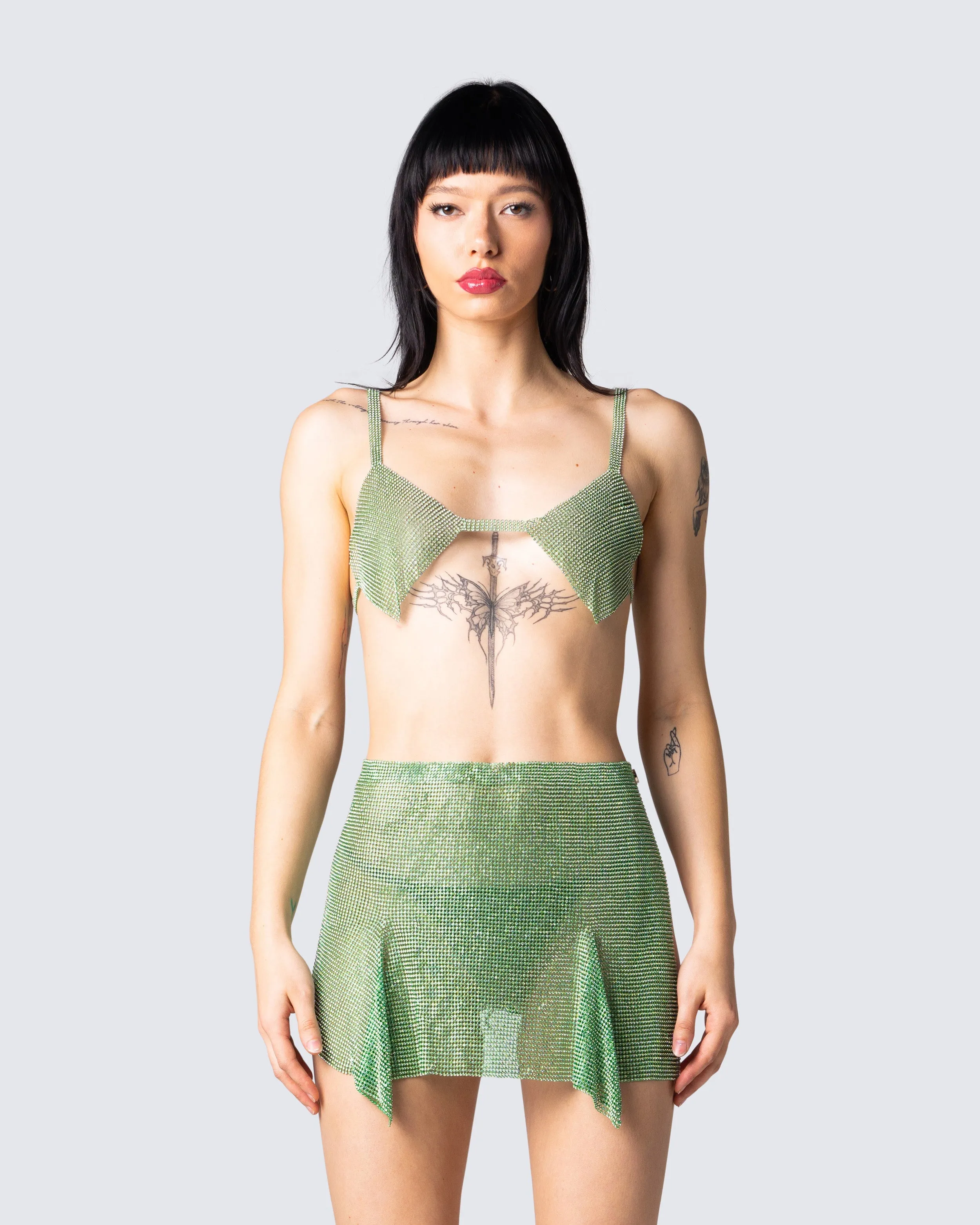 Lula Green Rhinestone Top sold by Finesse product image thumbnail 4