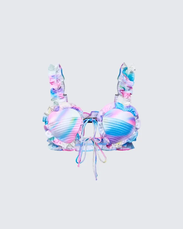 Thelma Printed Padded Heart Bra Top sold by Finesse