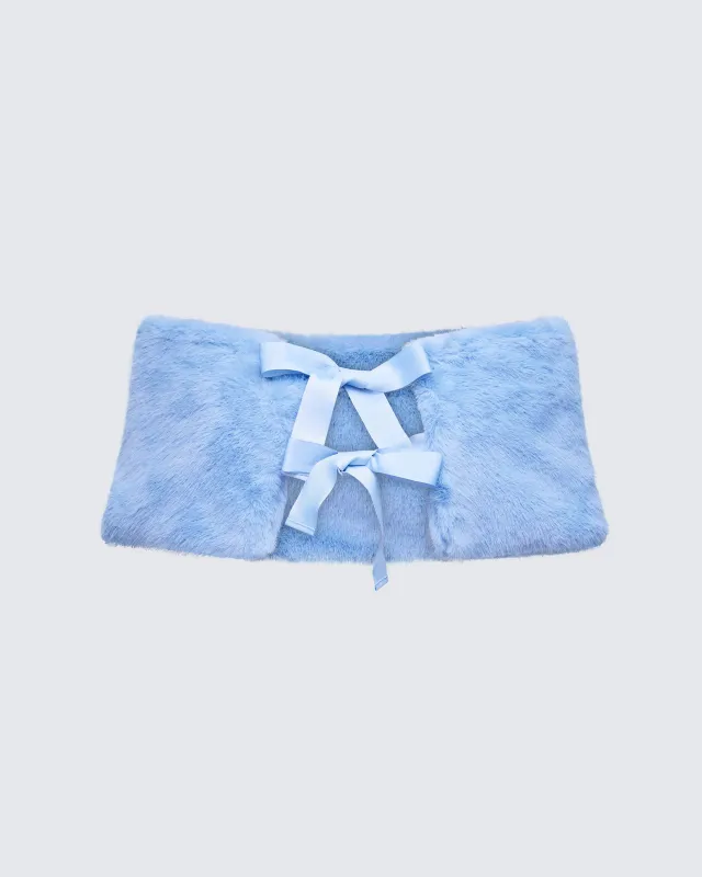 Noelle Blue Faux Fur Shrug sold by Finesse