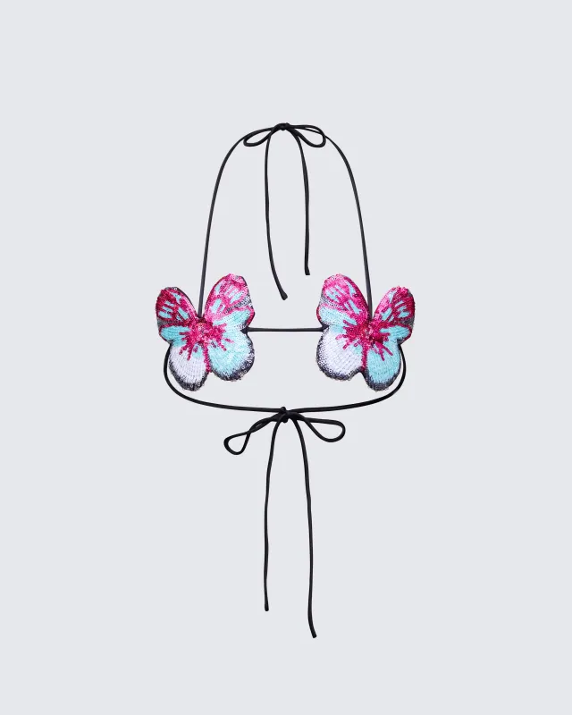 Kandi Embellished Butterfly Bra Top sold by Finesse