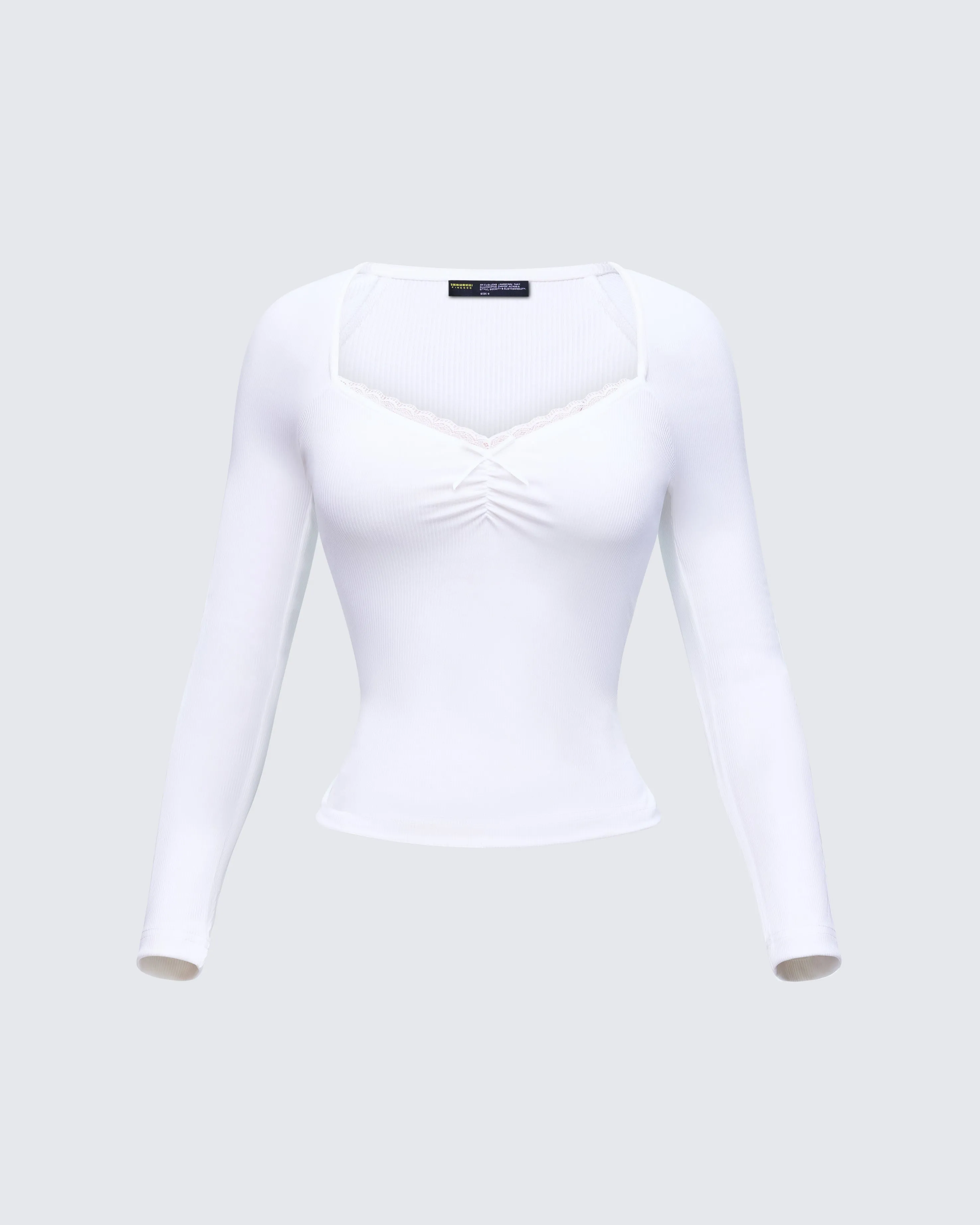 Draya White Rib Lace Top sold by Finesse