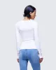 Draya White Rib Lace Top sold by Finesse