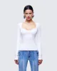 Draya White Rib Lace Top sold by Finesse