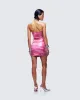 Magali Pink Printed Sequin Strapless Dress sold by Finesse