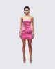 Magali Pink Printed Sequin Strapless Dress sold by Finesse