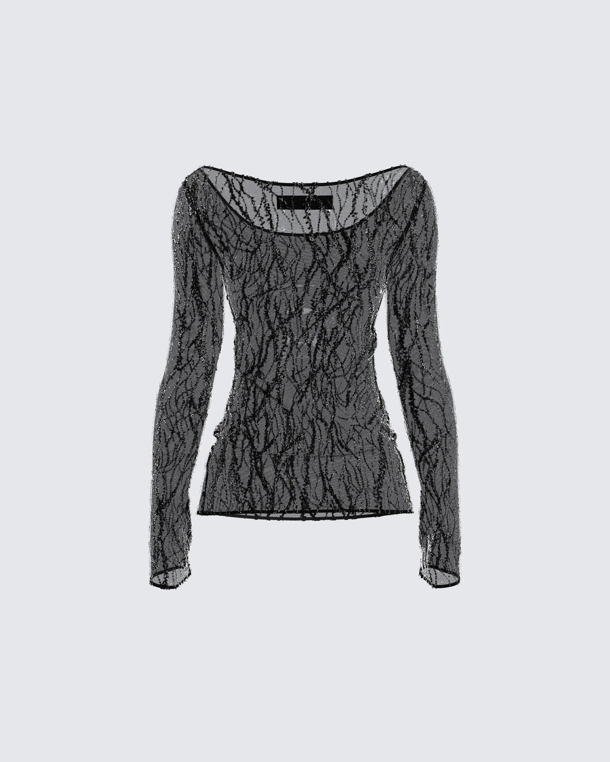 Francesca Black Sequin Sheer Top sold by Finesse product image thumbnail 3