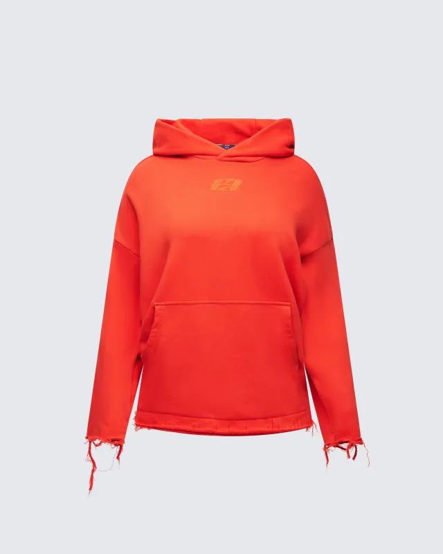Aaralyn Red Distressed Hoodie sold by Finesse