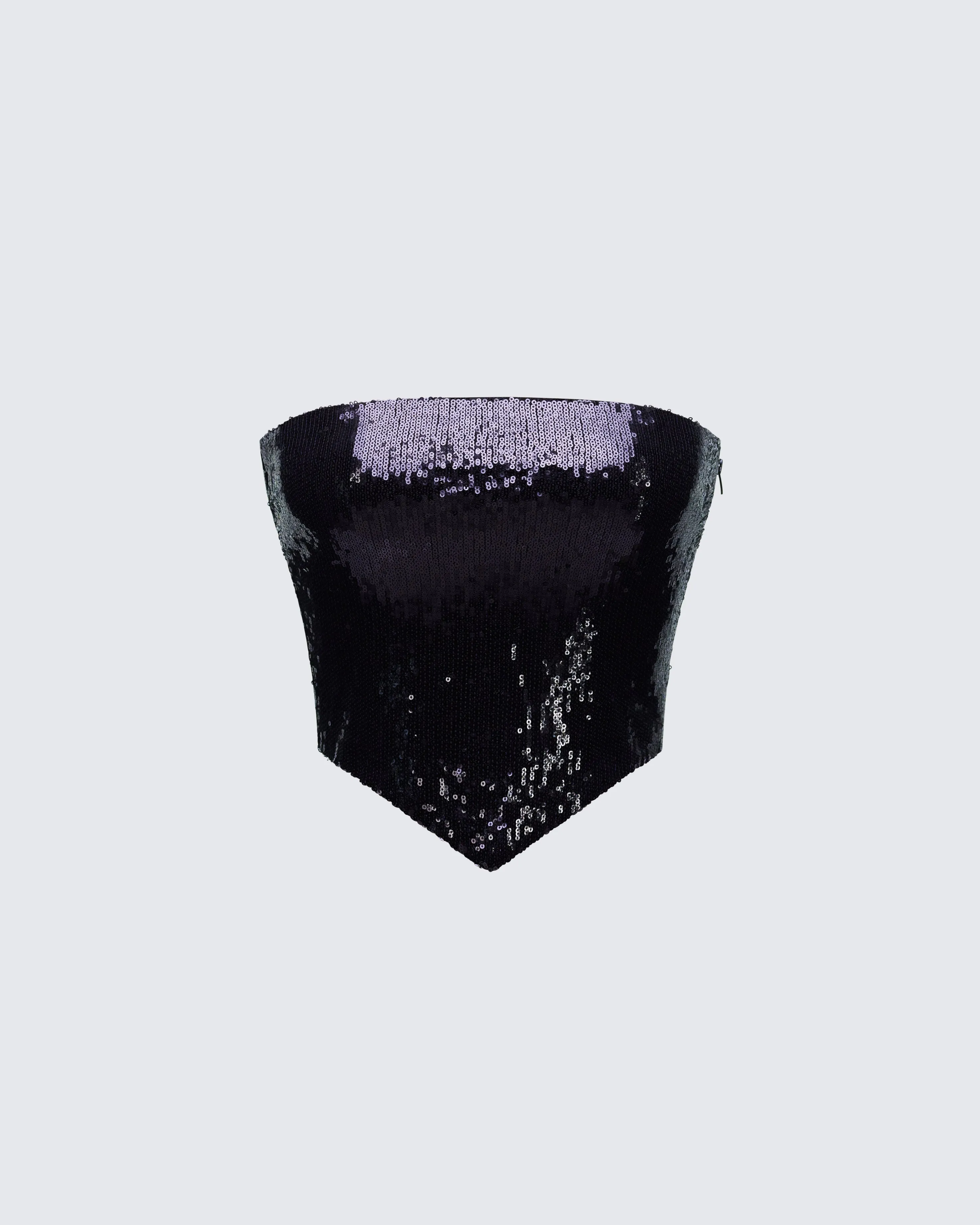 Astraia Black Sequin Bandeau Top sold by Finesse