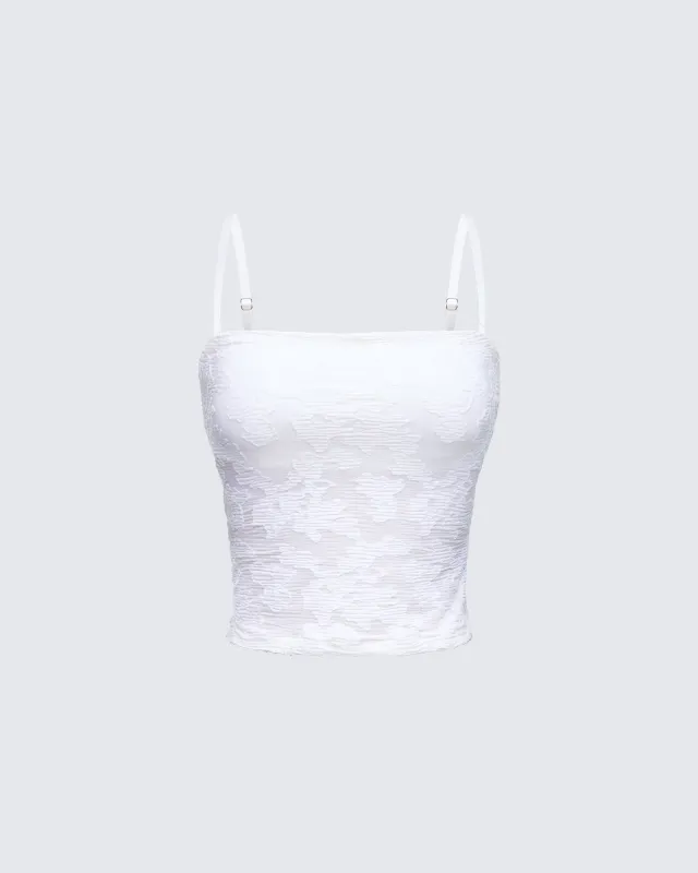 Sybil White Detachable Cami Top sold by Finesse