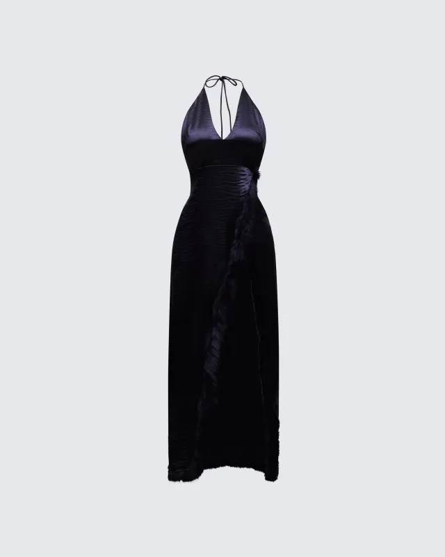Ursula Black Wrap Maxi Dress made by Finesse