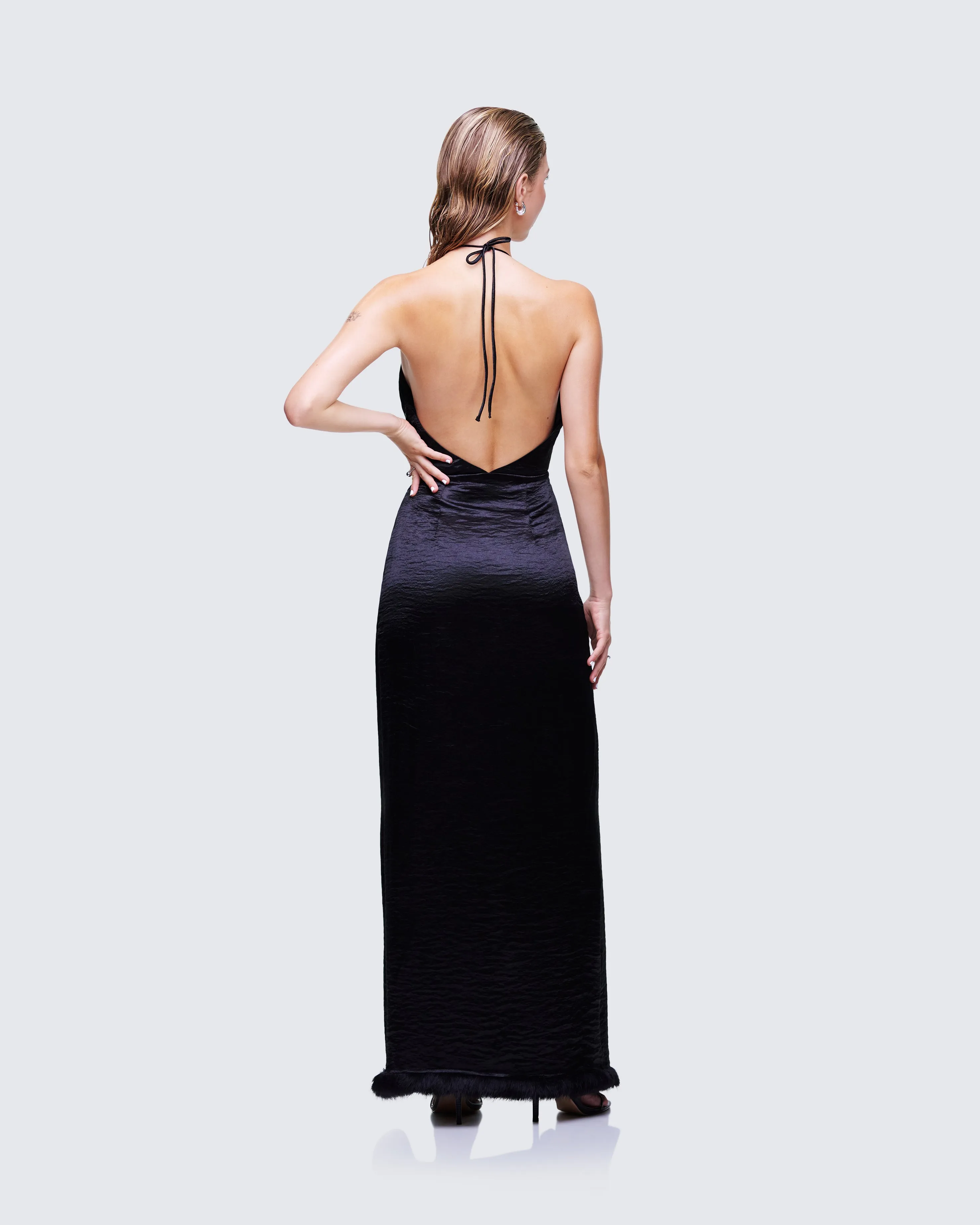 Ursula Black Wrap Maxi Dress sold by Finesse product image thumbnail 5