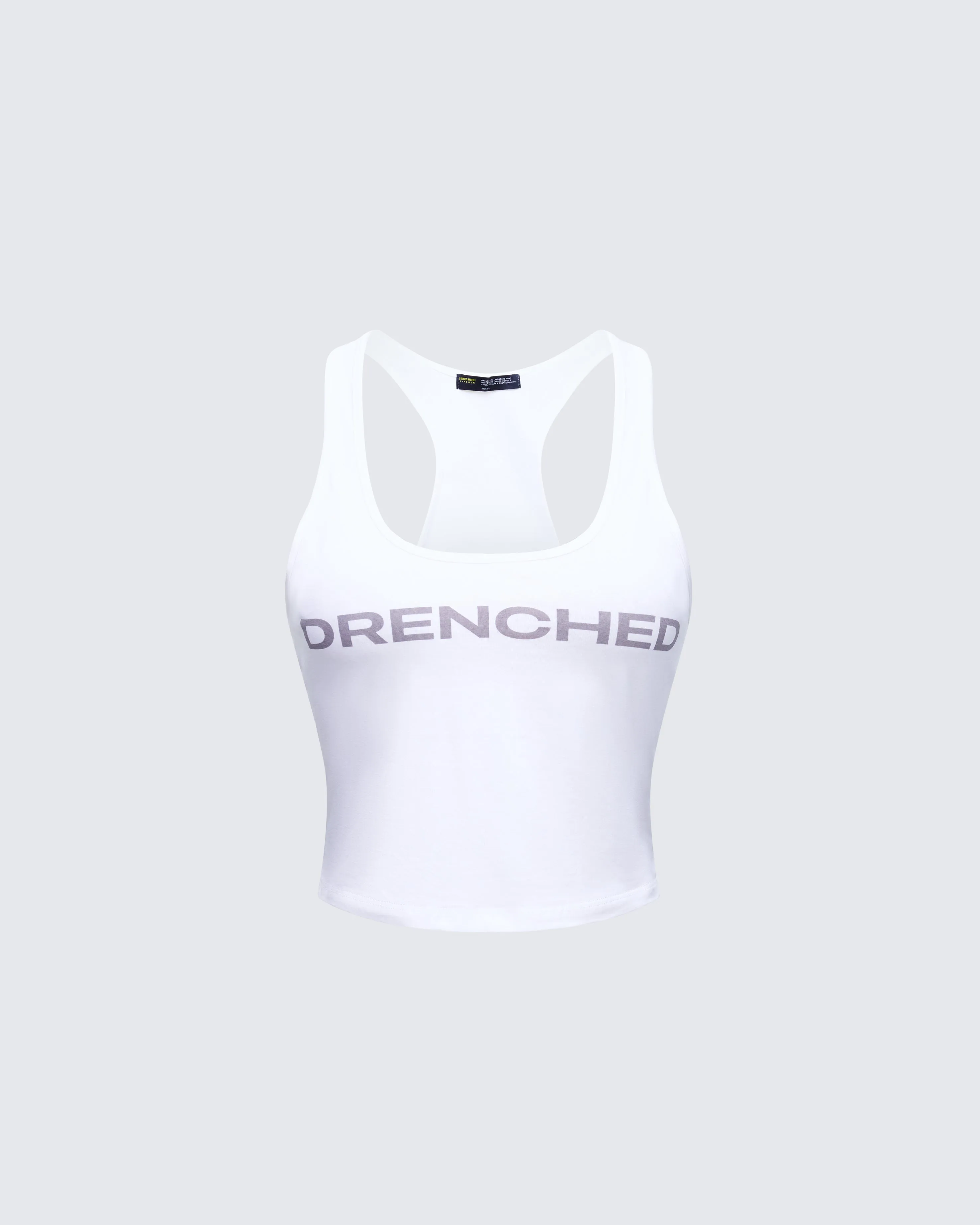 Setareh White Graphic Tank Top sold by Finesse