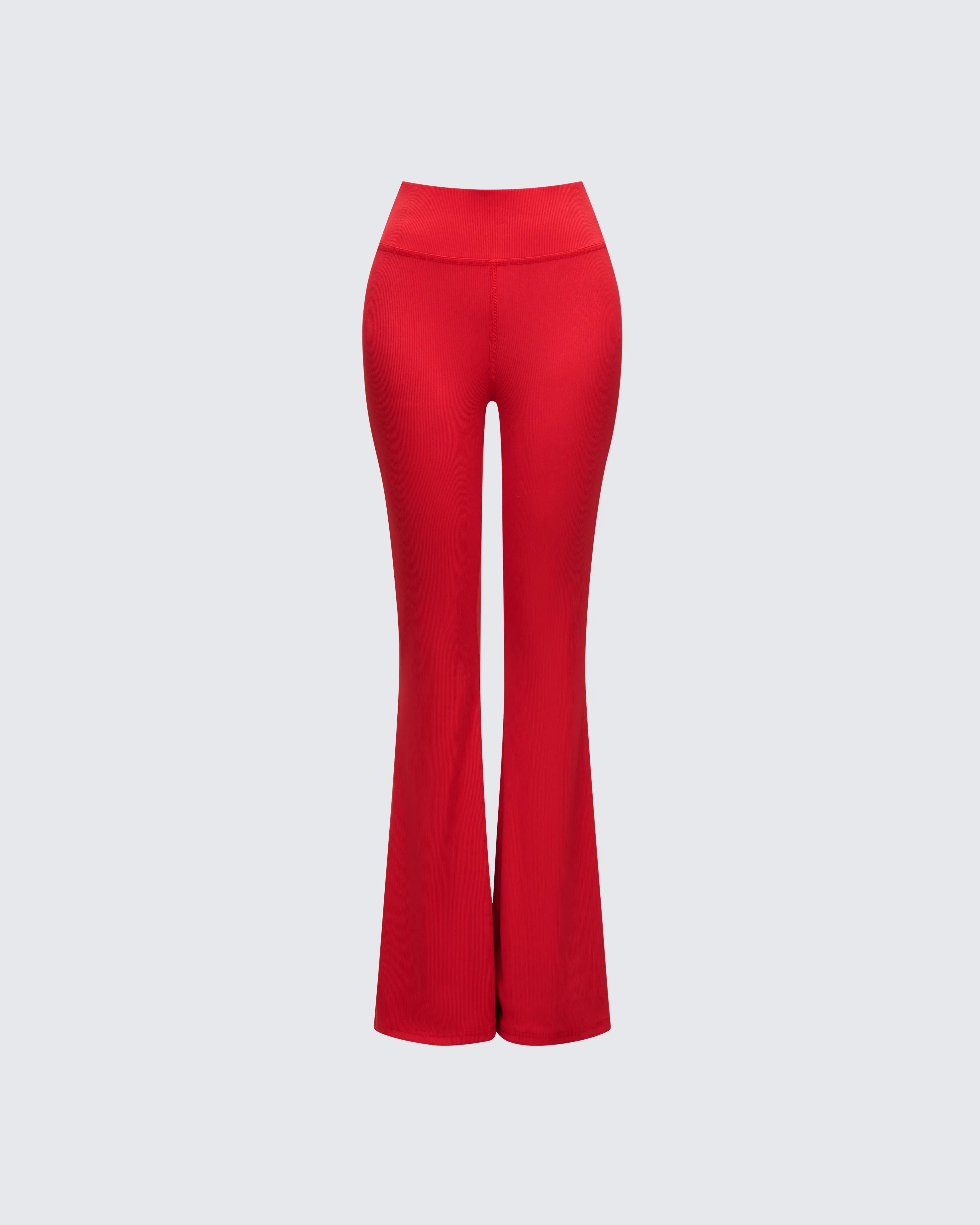 Cambree Red Ribbed Flare Legging sold by Finesse