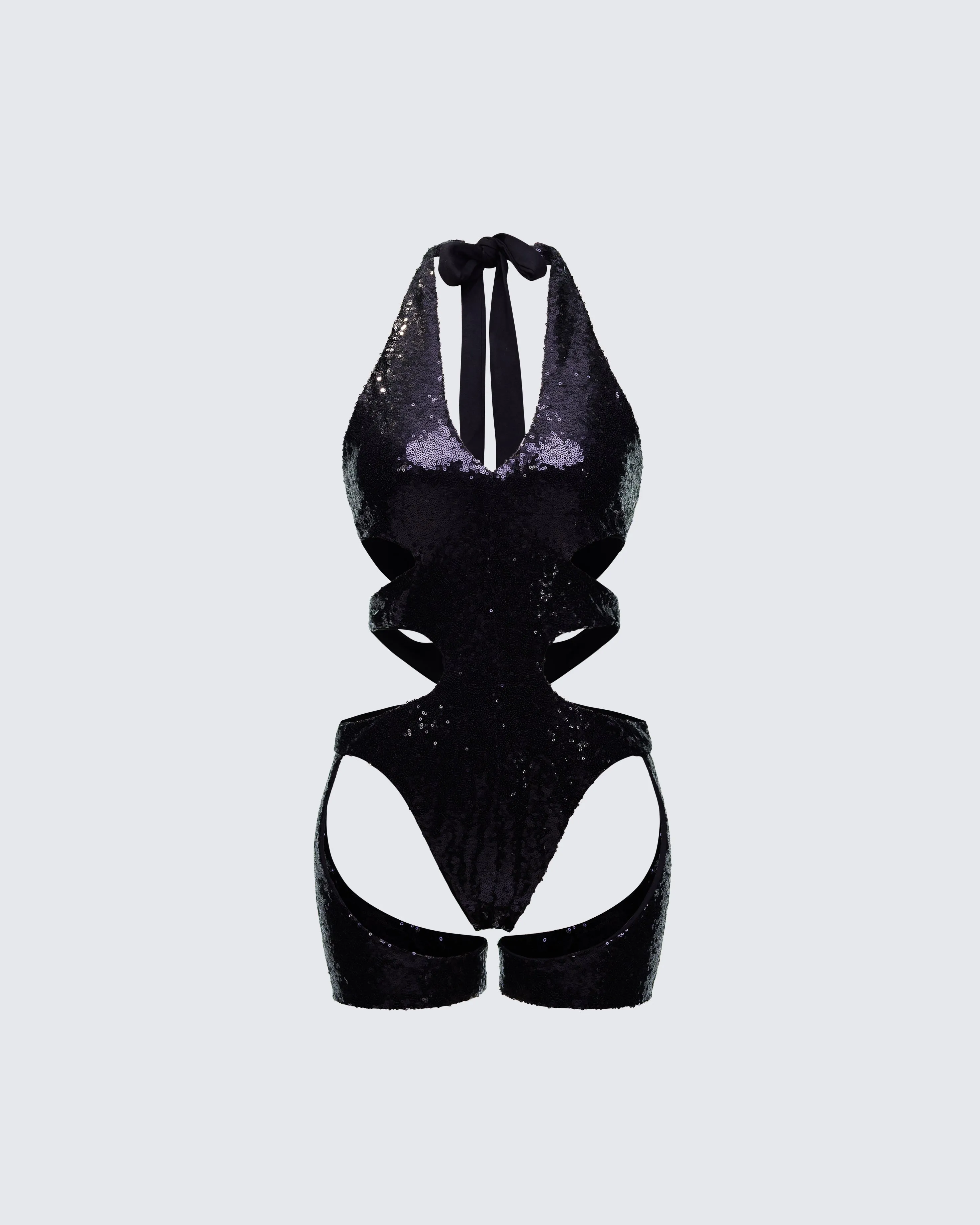 Vivian Black Cut Away Playsuit sold by Finesse