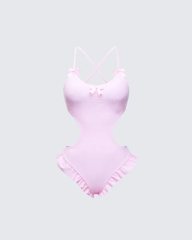 Persephone Pink Bow Swimsuit sold by Finesse