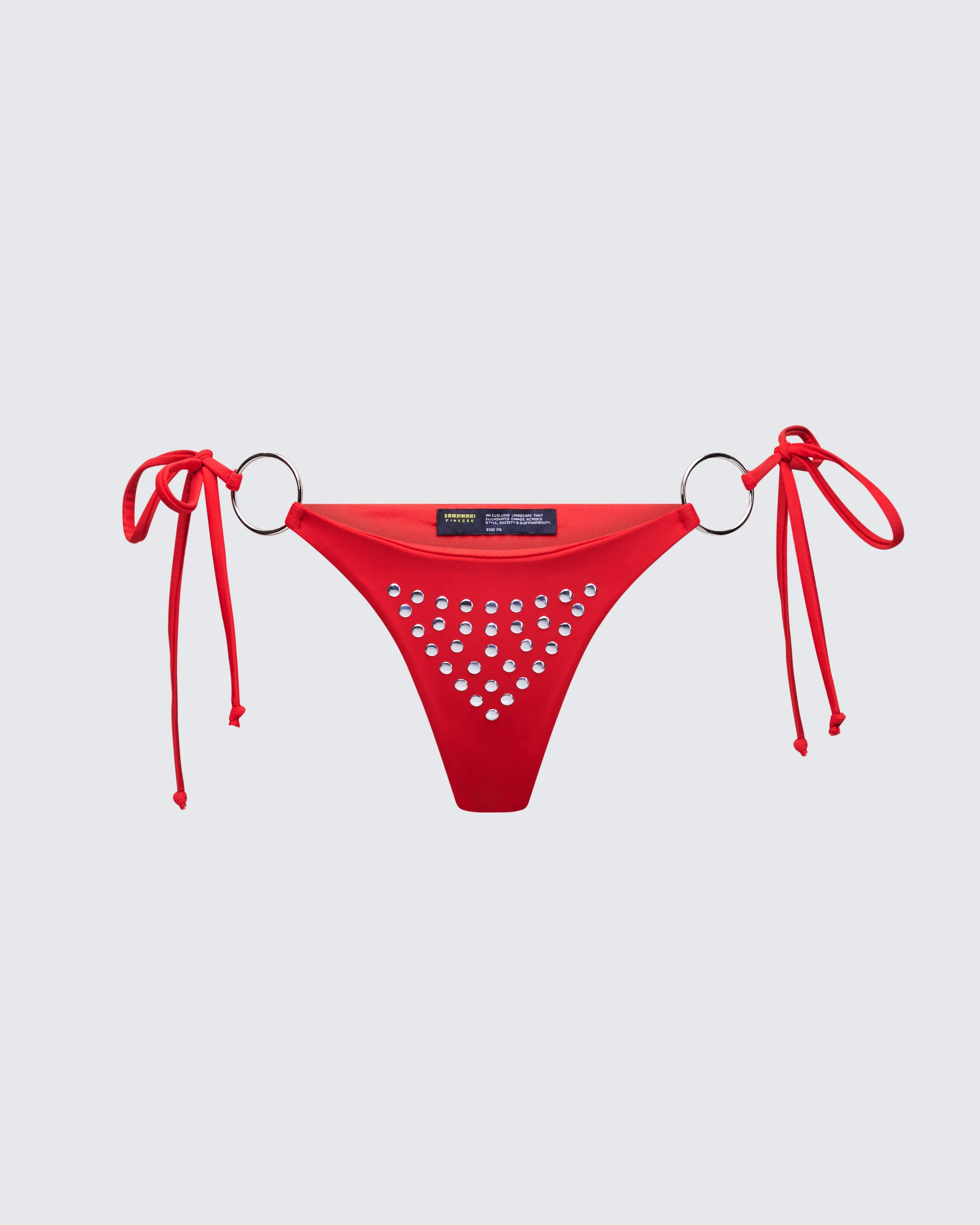 Quen Red Studded Bikini Bottom sold by Finesse