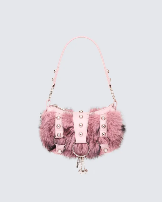 Charalyn Pink Fur Shoulder Bag sold by Finesse