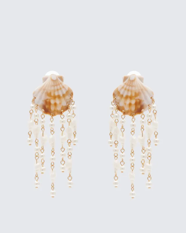 Eugenia Ivory Shell Chandelier Earrings sold by Finesse