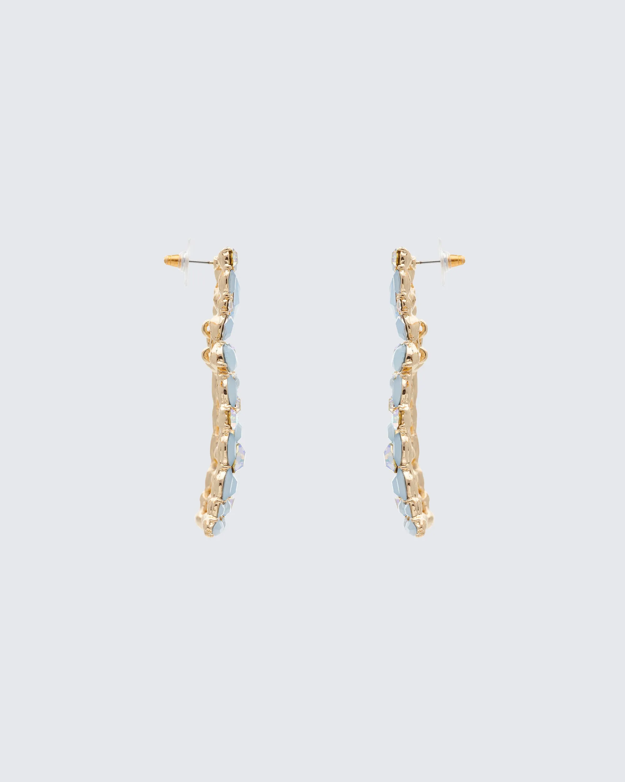 Kamari Blue Encrusted Dangle Earrings sold by Finesse product image thumbnail 2