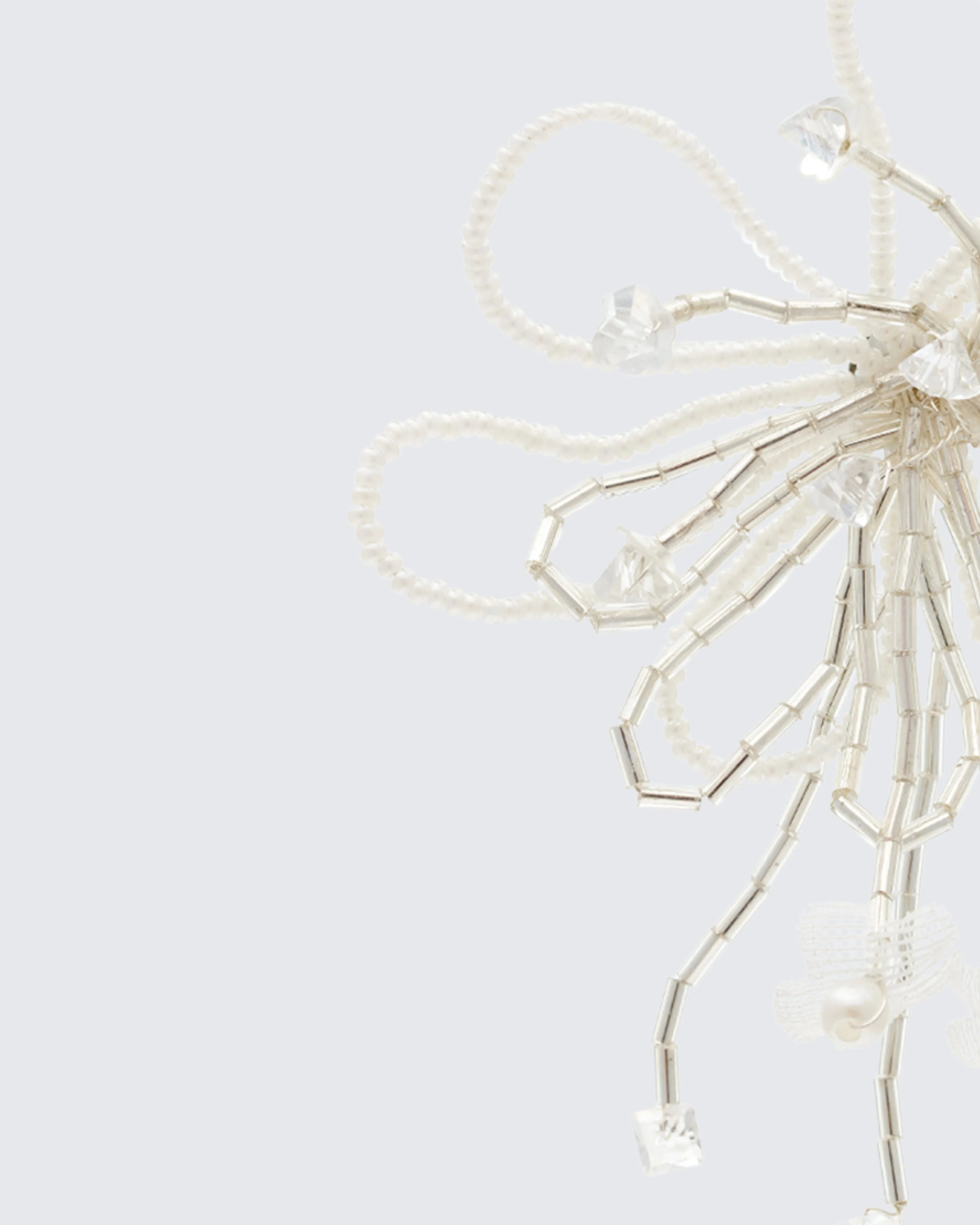 Sandra White Beaded Flower Earrings sold by Finesse product image thumbnail 3