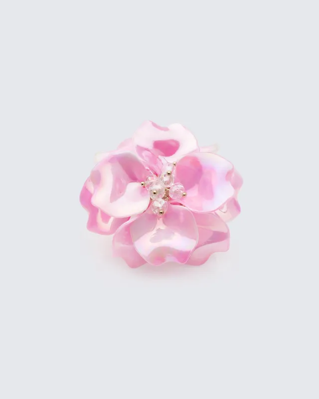 Signe Pink Sculpted Flower Ring sold by Finesse