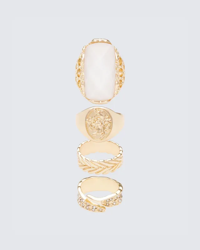 Wilda Gold Signet Set - 4 Pack sold by Finesse