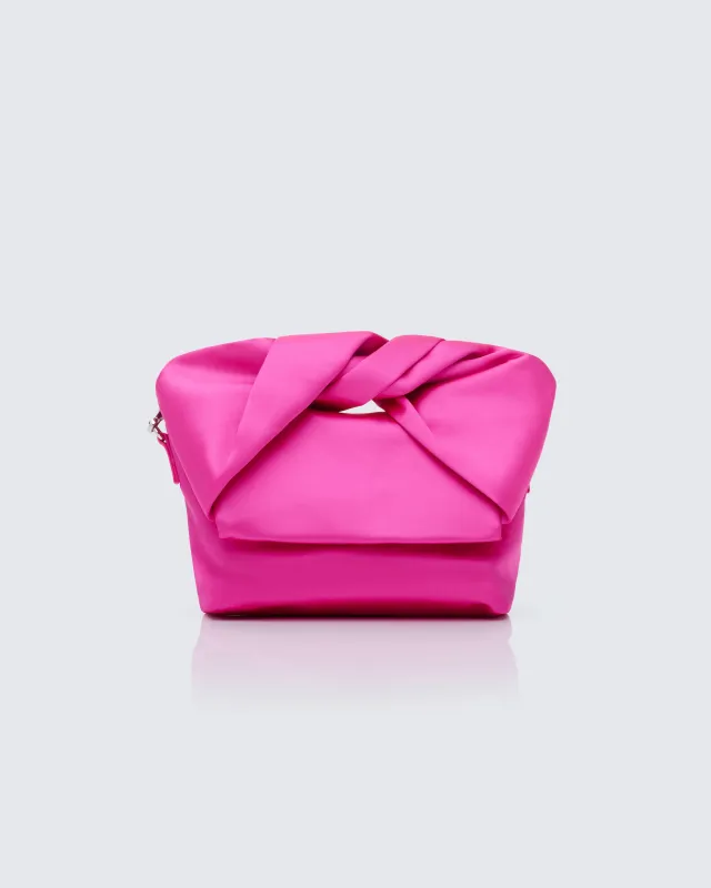 Henrietta Pink Satin Fold Over Bag sold by Finesse