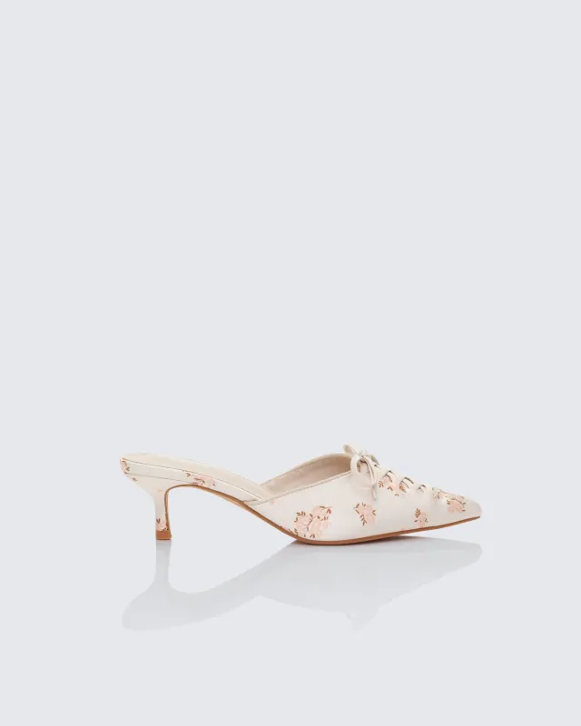 Rhoda Floral Print Kitten Heels sold by Finesse