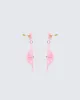 Charity Pink Flower Dangle Earrings sold by Finesse