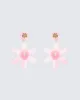 Charity Pink Flower Dangle Earrings sold by Finesse