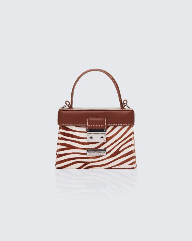 Presley Brown Leather Pony Vanity Bag sold by Finesse