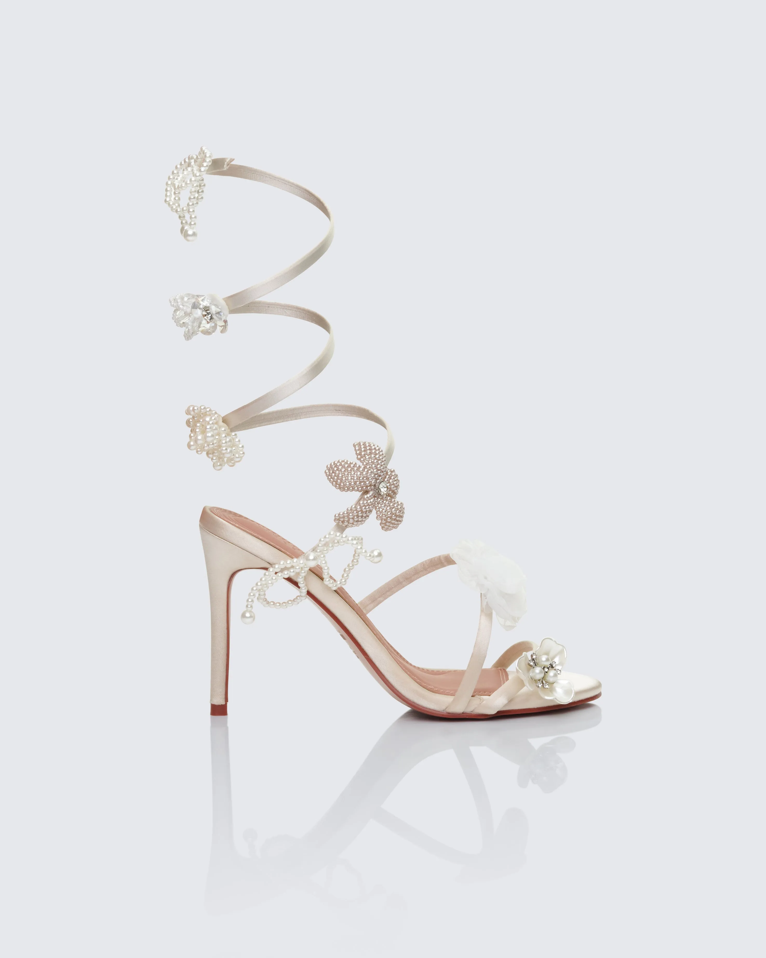 Celeste Ivory Pearl Spiral Sandal sold by Finesse