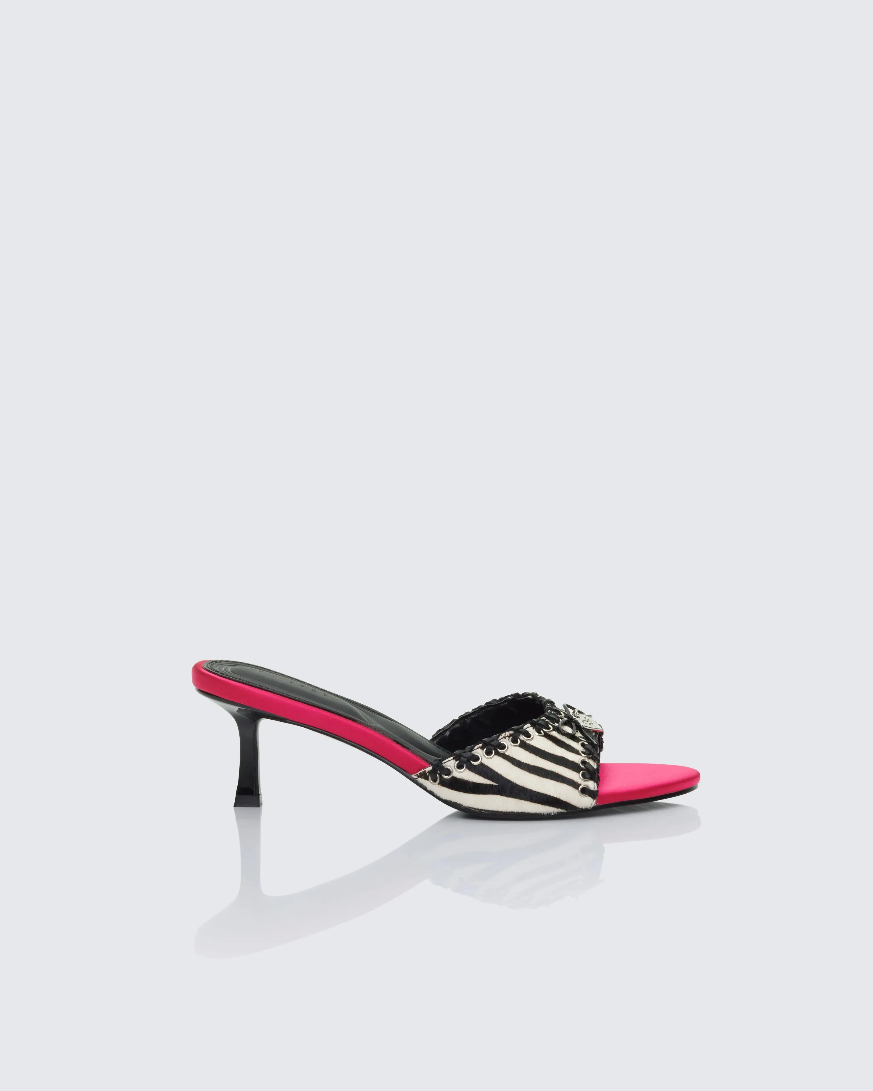 Desiree Zebra Pony Kitten Heel sold by Finesse