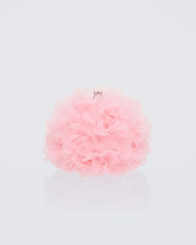 Justine Pink Organza Ruffle Grab Bag sold by Finesse