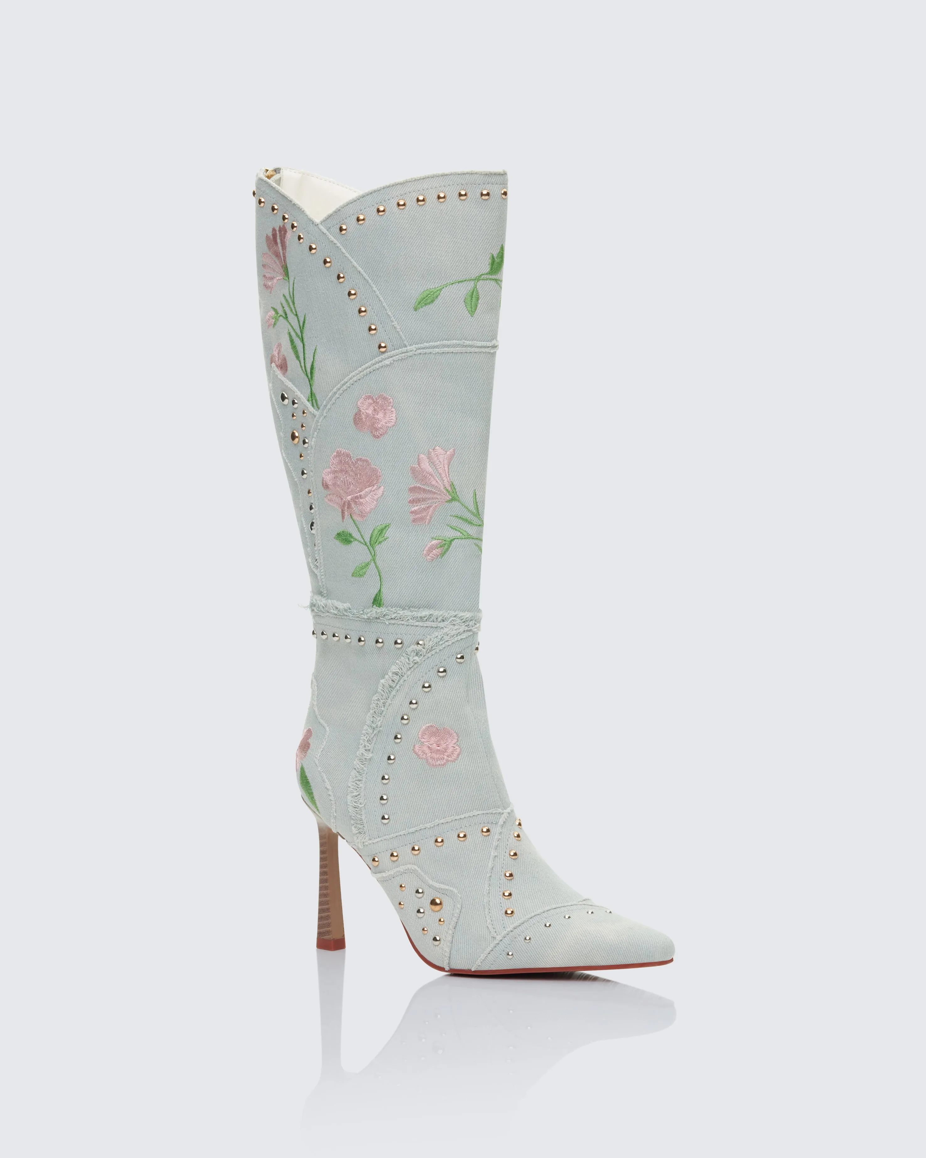 Carmen Blue Denim Embroidered Boot sold by Finesse product image thumbnail 2