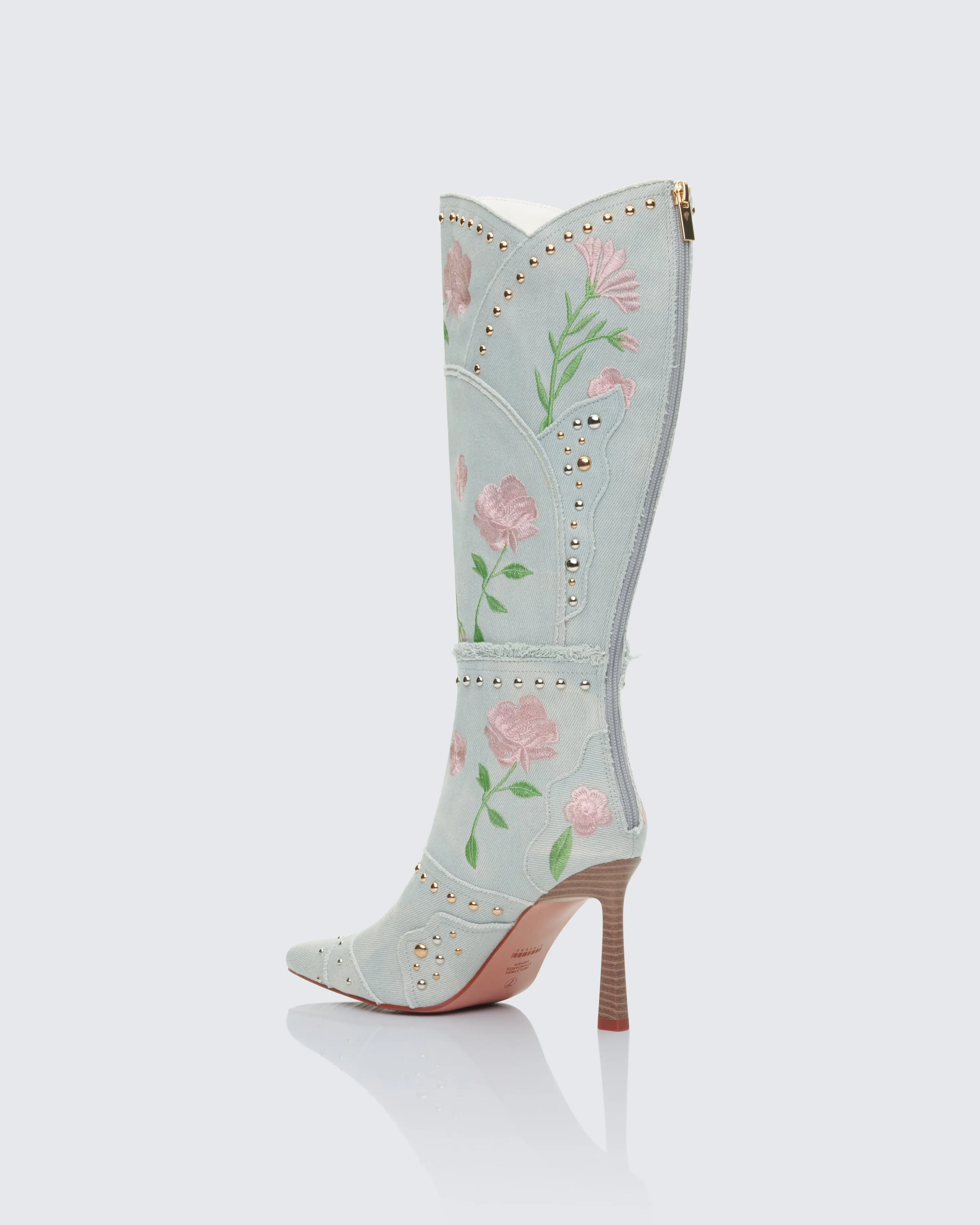 Carmen Blue Denim Embroidered Boot sold by Finesse product image thumbnail 3