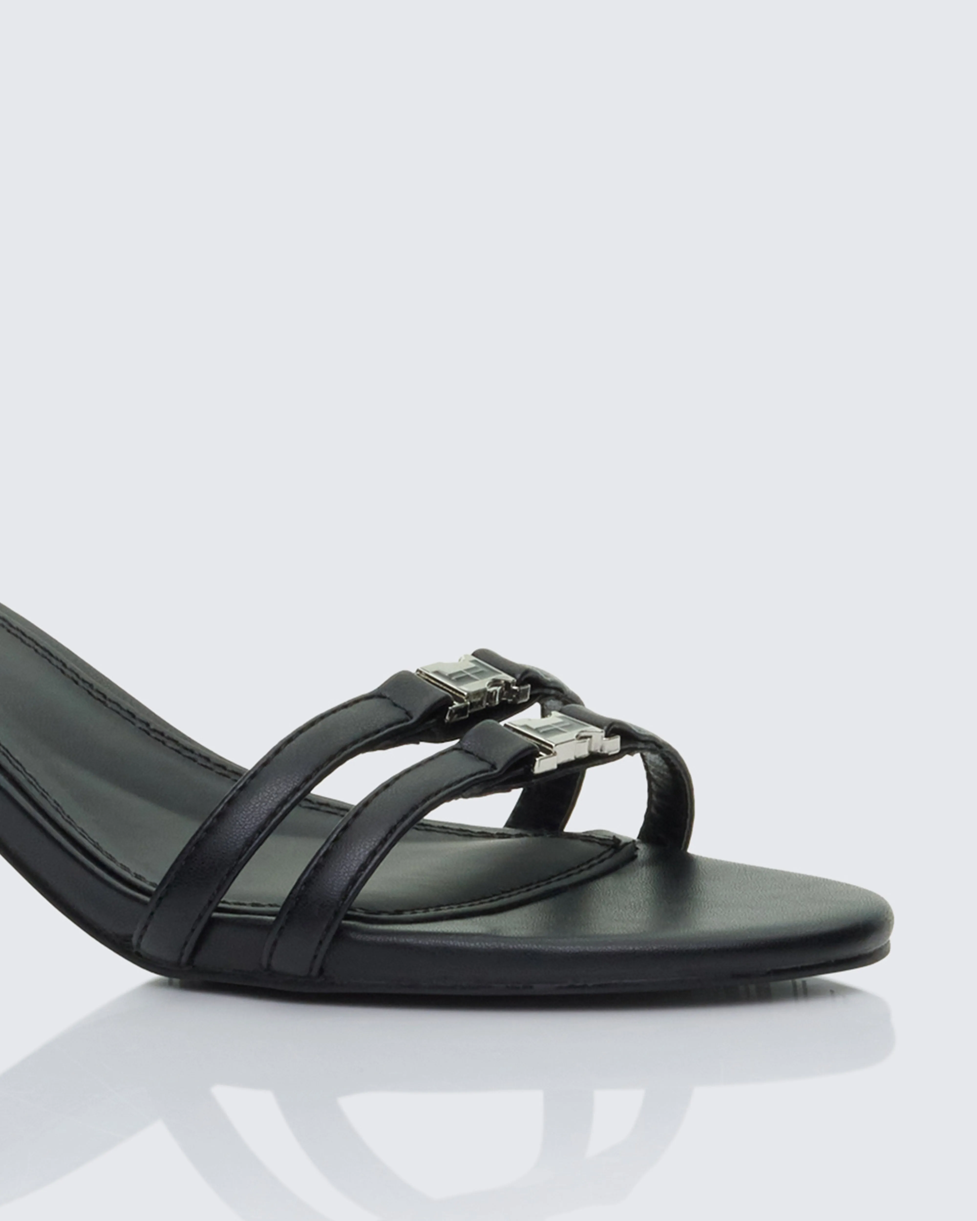 Queenie Black Safety Buckle Kitten Heel sold by Finesse product image thumbnail 4