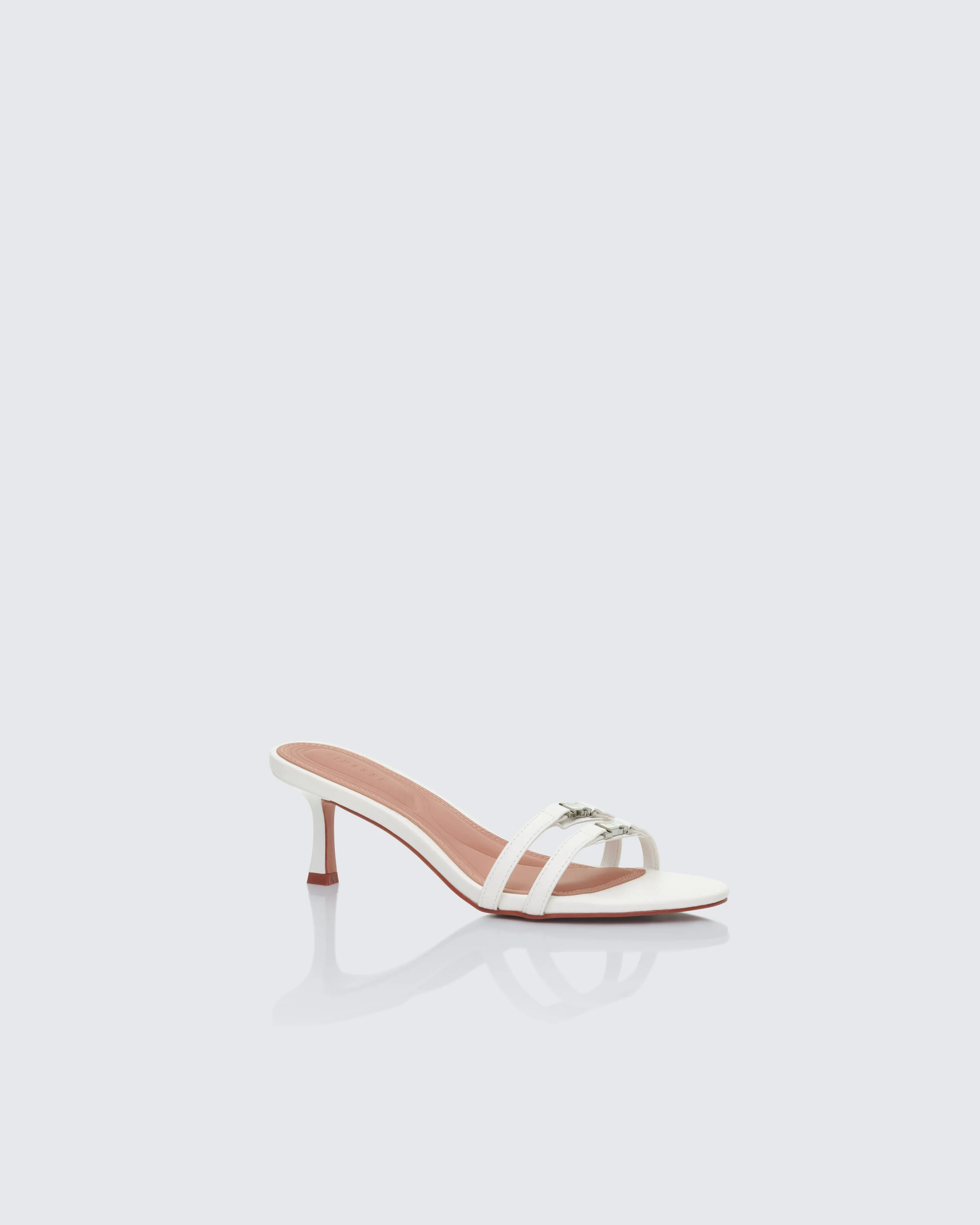 Queenie White Safety Buckle Kitten Heel sold by Finesse product image thumbnail 2