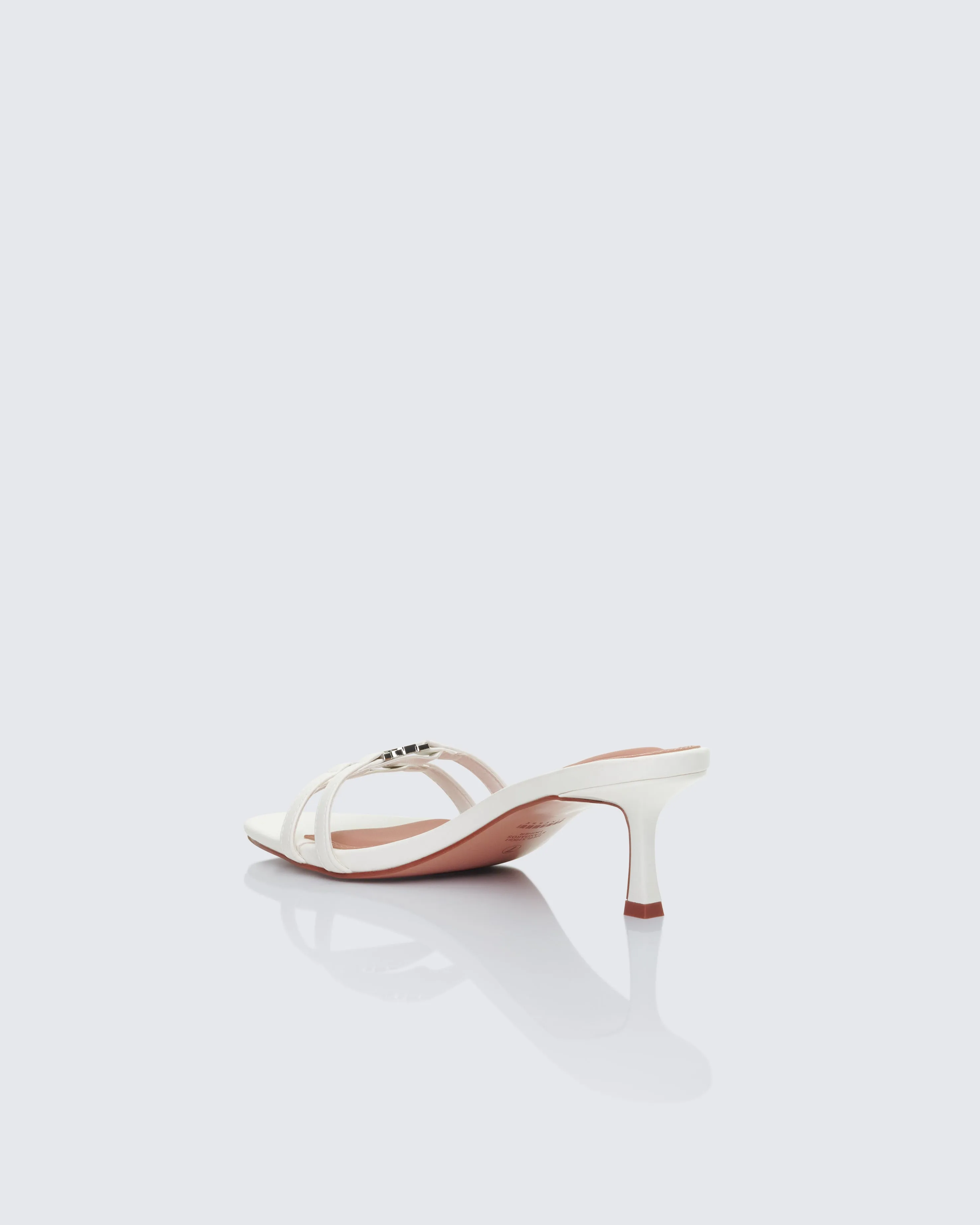 Queenie White Safety Buckle Kitten Heel sold by Finesse product image thumbnail 3