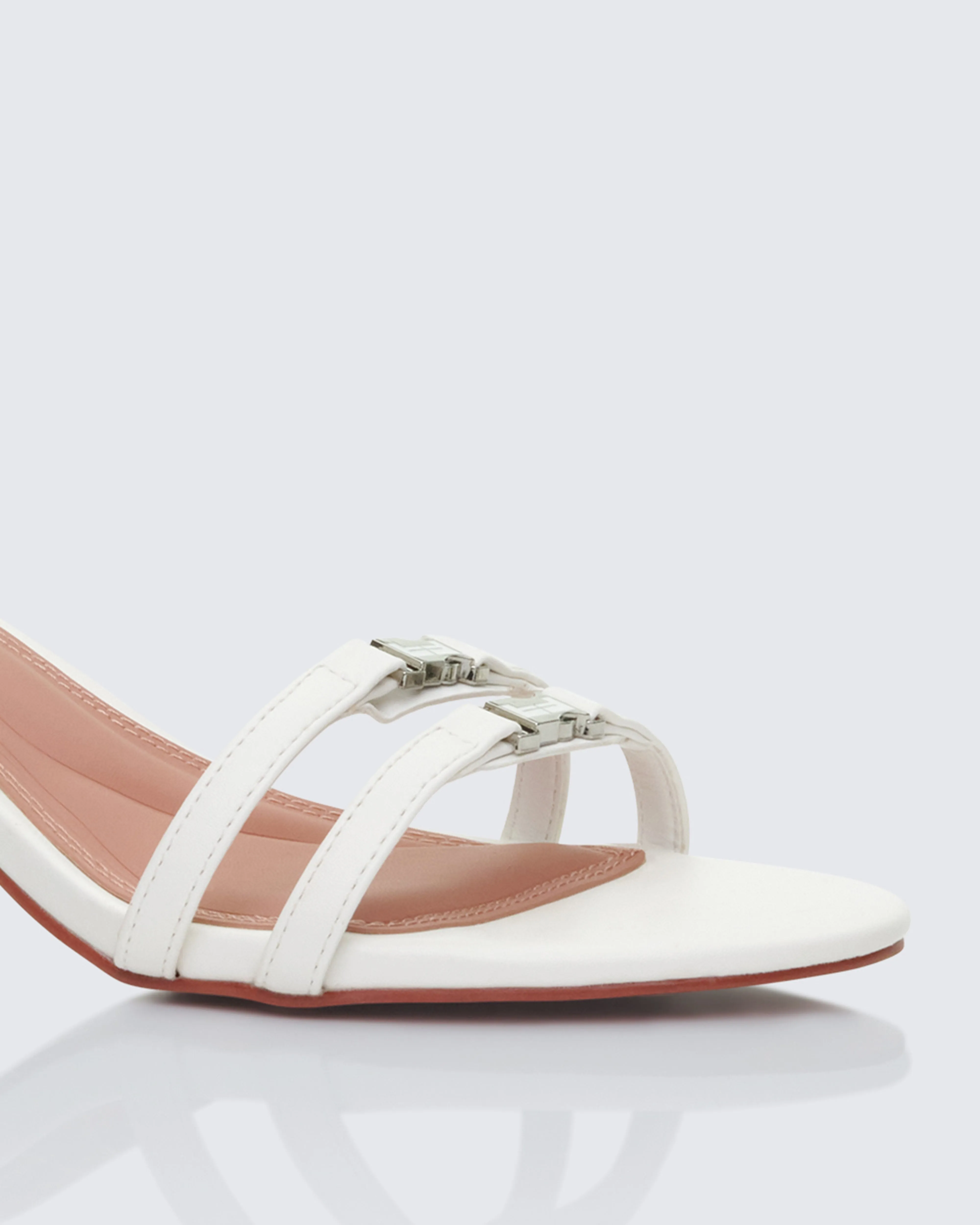 Queenie White Safety Buckle Kitten Heel sold by Finesse product image thumbnail 4