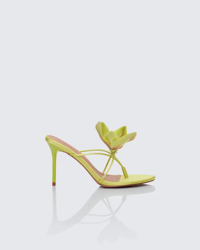Malani Lime Corsage Thong Sandal sold by Finesse