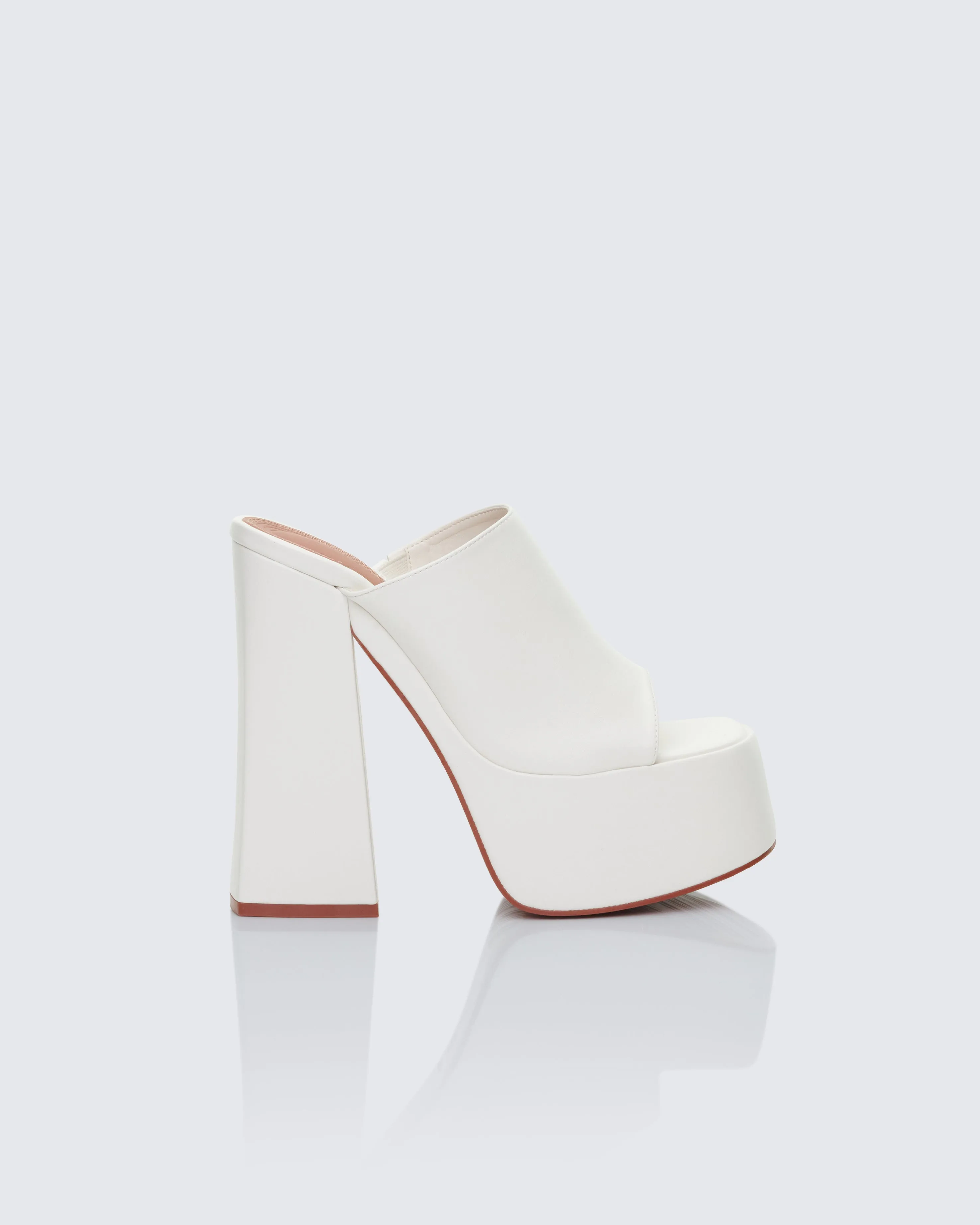 Saige White Open Toe Platform Sandal sold by Finesse