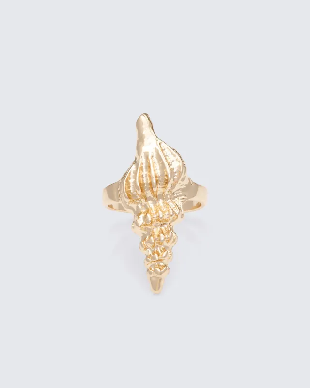 Skadi Gold Seashell Ring sold by Finesse
