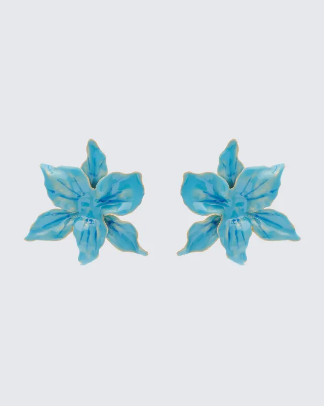 Sabira Blue Orchid Earrings sold by Finesse