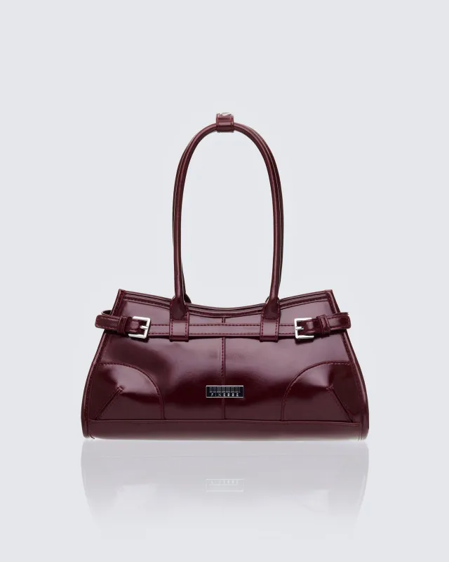 Talya Burgundy Belted Lady Bag sold by Finesse