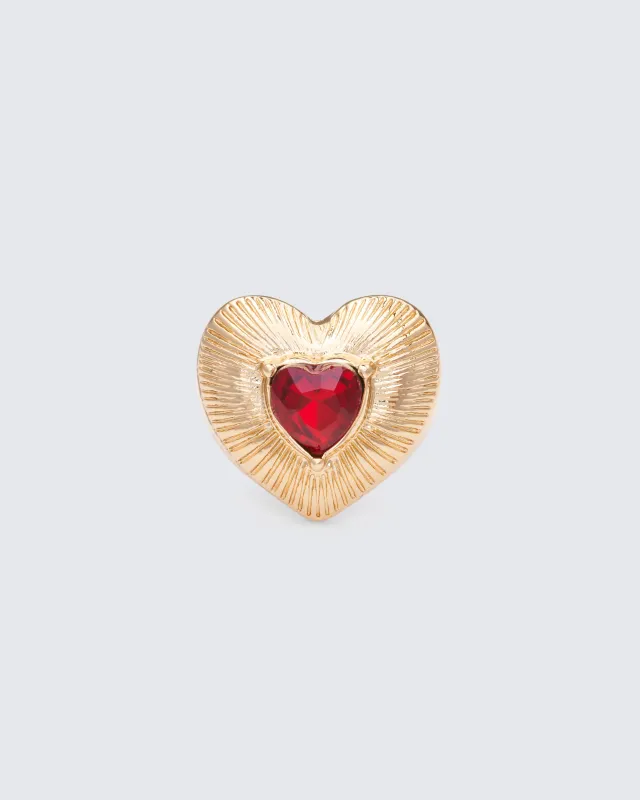 Carolyn Gold Heart Ring sold by Finesse