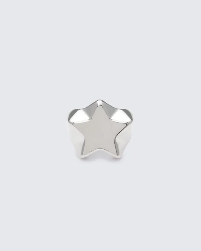 Meliora Silver Chunky Star Ring sold by Finesse